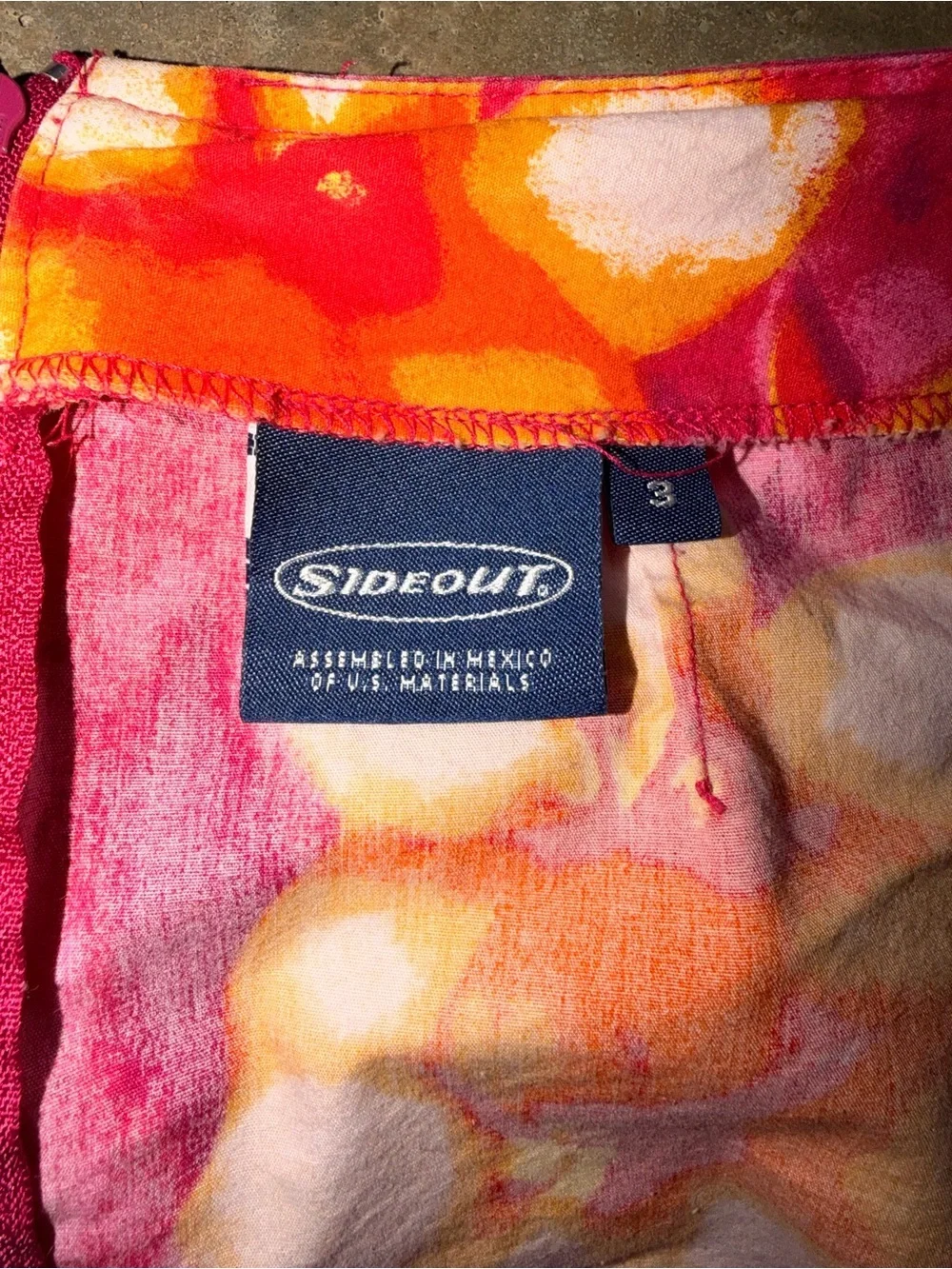 Sideout Floral Mini Skirt Pink Orange Tropical Y2K Summer Women’s Size 3 - Picture 8 of 13